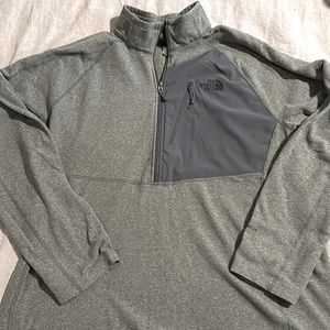 North Face half zip fleece pullover. Grey, XL. Great condition!